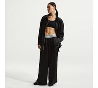 Nike Women's Loose Mid-Rise Satin Trousers - Black - Polyester XXL (UK 24-26)