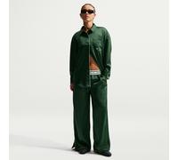 Nike Women's Loose Mid-Rise Satin Trousers - Green - Polyester XXL (UK 24-26)