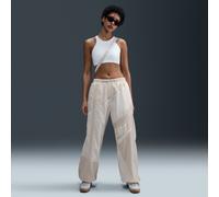 Nike Women's Mid-Rise Loose Woven Open-Hem Trousers - White - Nylon L (UK 16-18)