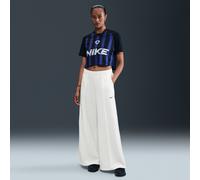 Nike Women's Mid-Rise Wide-Leg Tracksuit Bottoms - White - Polyester XS (UK 4-6)