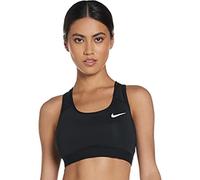 NIKE Women's Nike Swoosh Not Padded Medium Support Sports Bra, Black/(White), L UK