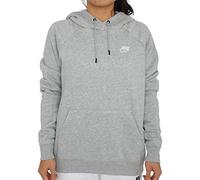 NIKE Women's Nsw Essntl Hoodie Po Flc Sweatshirt, Dk Grey Heather/(White), S