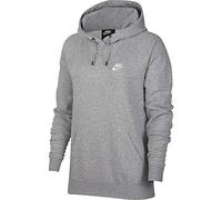NIKE Women's Nsw Essntl Hoodie Po Flc Sweatshirt, Dk Grey Heather/(White), S