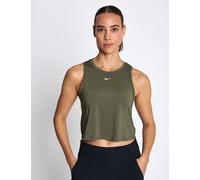 Nike Women's One Classic Dri-FIT Cropped Tank - Medium Olive/White - XS - Green