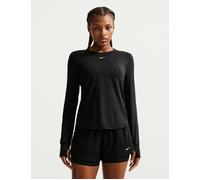 Nike Women's One Classic Dri-FIT Long-Sleeve Top - Black/White - Size: Large