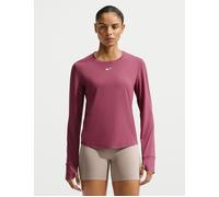 Nike Women's One Classic Dri-FIT Long-Sleeve Top - Pink Smoke/White - Size: Large