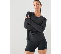Nike Womens One Classic Dri-FIT Training Long Sleeve Top, Black/White, Size Xl, Women Black/White