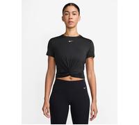 Nike Women's One Classic Dri-FIT Twist Short-Sleeve Top - Black/White - Size: Small
