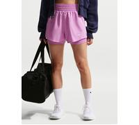 Nike Women's One Dri-FIT 2-in-1 Shorts - Light Magenta/White - XL - Pink