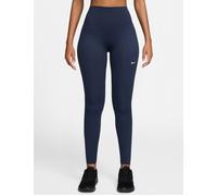 Nike Women's One Seamless Front High Waisted Leggings - Midnight Navy/White - Blue - Size: Medium