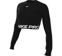Nike Women's Pro Df 365 Crop Ls Sweatshirt, Black/White, M
