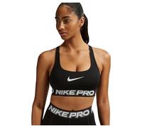 Nike Women's Pro Light-Support Sports Bra, Black / white / metallic silver, M