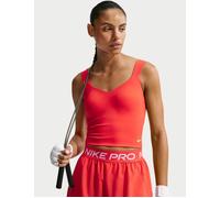 Nike Women's Pro Sculpt Medium Support Padded Sports Bra Tank - Light Crimson/White - Red - Size: Large