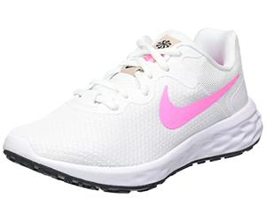 NIKE Women's Revolution 6 Next Nature Sneaker, White/Pink Spell-Fossil Stone-Black, 2.5 UK