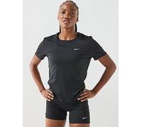 Nike Womens Running Dri-FIT Short Sleeve Top, Black/Reflective Silv, Size S, Women Black/Reflective Silv