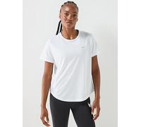 Nike Womens Running Dri-FIT Short Sleeve Top, White/Reflective Silv, Size S, Women White/Reflective Silv