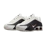 NIKE Women's Shox R4 Sneaker, Sail Sail Black Fauna Brown, 8.5 UK