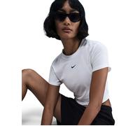 Nike Women's Sportswear Chill Knit Cropped T-Shirt - White/Black - Size: Large