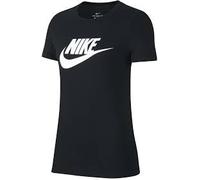 NIKE Womens Sportswear Essentials T Shirt 100% Cotton in Black Size Medium