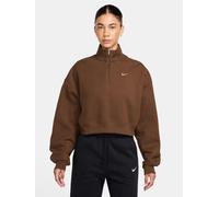 Oversized Court Sweatshirt for Women Nike Studio Medium Weight Marron S