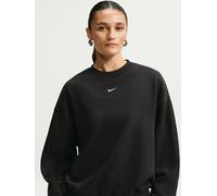 Nike Womens Studio Fleece Oversized Crew Sweatshirt, Total Black/Sail, Size Xl, Women Total Black/Sail