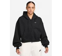 Nike Womens Studio Fleece Medium Weight Oversized Crop Hoodie - Black - Size L