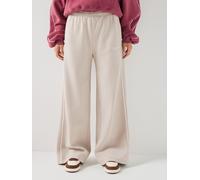 Nike Womens Studio Fleece Scallop Tape Logo Open Hem Joggers, Cream Ii/Sail/Cream Ii, Size Xl, Women Cream Ii/Sail/Cream Ii