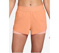Nike Women's Swift Dri-FIT Mid-Rise 2-in-1 Running Shorts - Orange Pulse/Reflective Silver - Size: Small