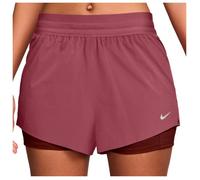 Nike - Women's Swift Dri-Fit Mid-Rise 2-In-1 Shorts - Running shorts size S, pink