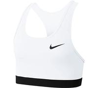 NIKE Women's Swoosh Bra Medium Support Sports, White/Black/Black, S BV3900