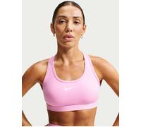 Nike Womens Training Swoosh Medium Support Sports Bra, Pink Rise/White, Size S, Women Pink Rise/White