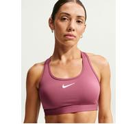 NIKE Women's Bustier W NK SWSH MED SPT Bra, Pink Smoke/White, L
