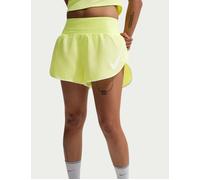 Nike Women's Tempo Flow Swoosh Dri-FIT Running Shorts - Light Lemon Twist/Reflective Silver/White - Green - Size: Small