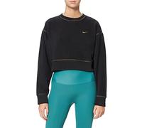 Nike Women's Therma Icon Clash Sweatshirt, Black/Metallic Gold, M