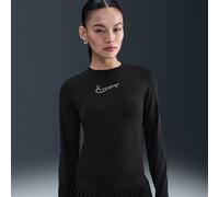 Nike Women's Tight Cropped Long-Sleeve T-Shirt - Black - Polyester/Elastane XS (UK 4-6)