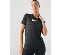 Nike Womens Training Dri-FIT Graphic T-Shirt, Black/White, Size S, Women Black/White