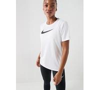 Nike Womens Training Dri-FIT Graphic T-Shirt, White/Black, Size L, Women White/Black