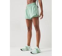 Nike Womens Training Dri-FIT High Waisted 3 Inch 2 In 1 Shorts, Steam/White, Size S, Women Team/White