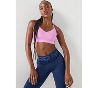 Nike Womens Training Dri-FIT Indy Light Support Sports Bra, Lt Magenta/Lt Magenta/White, Size L, Women Lt Magenta/Lt Magenta/White
