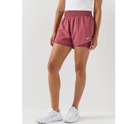Nike Womens Training One Dri-Fit High Rise 3Inch 2N1 Shorts, Pink Smoke/White, Size Xl, Women Pink Smoke/White