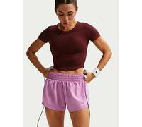 Nike Womens Training One Dri-FIT Mid Rise 3 Inch Brief Lined Shorts, Pink, Size S, Women Pink