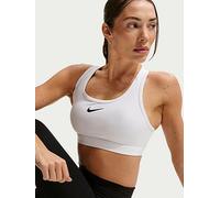 Nike Womens Training Swoosh Medium Support Sports Bra, White/Stone Mauve/Black, Size S, Women White/Stone Mauve/Black