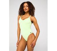 Nike Womens V Neck One Piece Swimsuit, Yellow, Size M, Women Yellow