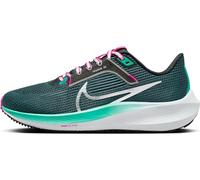 NIKE Women's W Air Zoom Pegasus 40 Low, Deep Jungle Black White Metallic Silver, 6 UK