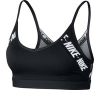 NIKE Womens W Nk Df Indy Cb Logo Sports Bra, Black/White, M EU