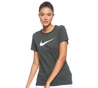Nike Women's W NK DRY TEE DFC CREW T-Shirt, Outdoor Green/Heather/Black, X-Small