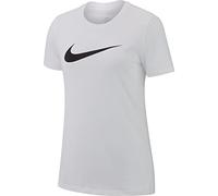 Nike Women's W NK DRY TEE DFC CREW T-Shirt, White/Heather/Black, XS