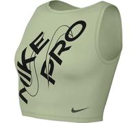 NIKE Women's W NP DF Crop Tank GRX Vest, Honeydew/Black, S