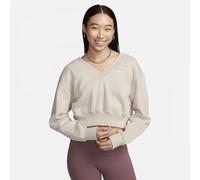 Nike Women's W NSW Phnx FLC Crop V-Neck Top