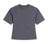 Nike Women's Zenvy Rib Short Sleeve Top Thunder Grey/White